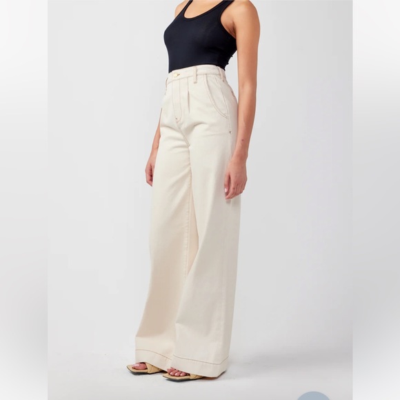 NWT triarchy denim Ms. Hayworth high rise pleated pant 26 curr seas $245 shopbop - Picture 2 of 10